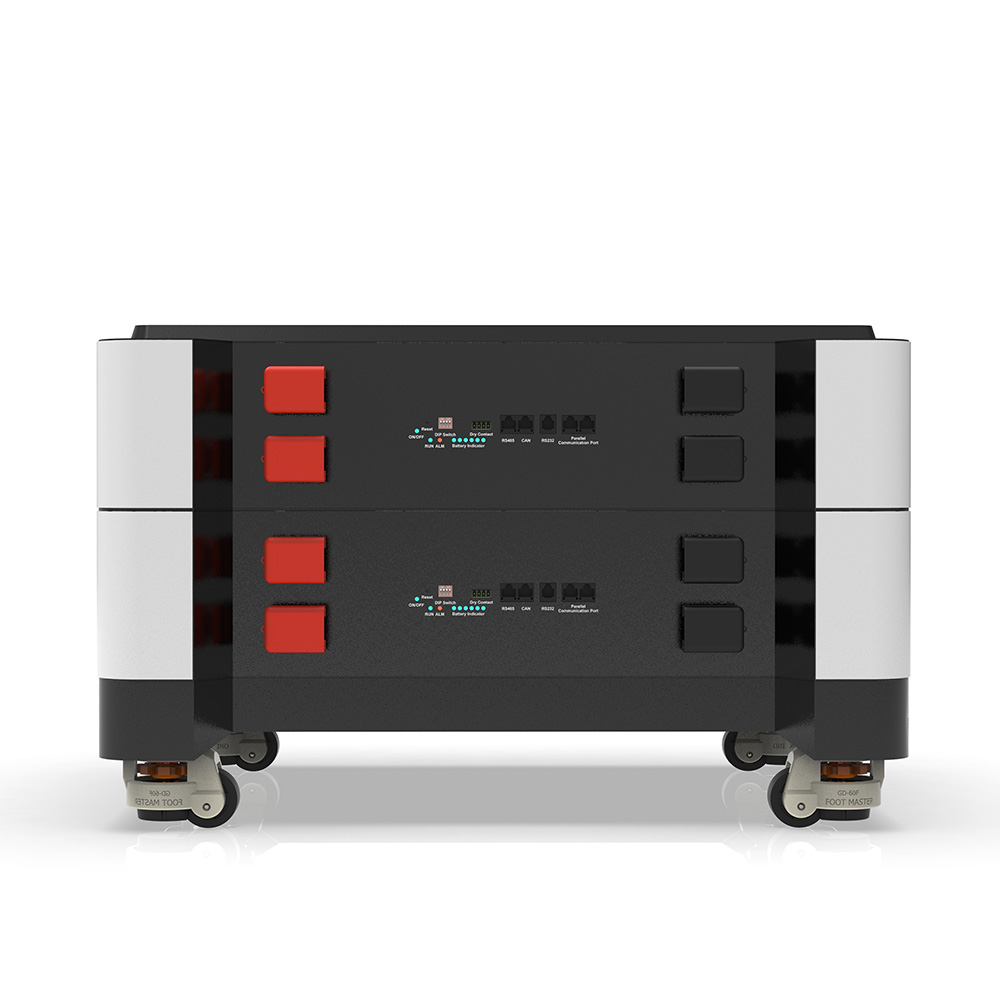20Kwh (51.2V200Ah x 2) Verplaatsbare stapel Energieopslagbatterij voor huishoudelijk gebruik